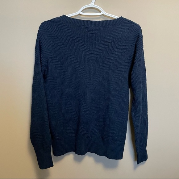 Vintage Penman’s Navy Blue Knit V-neck Sweater Women’s Medium - Picture 2 of 6